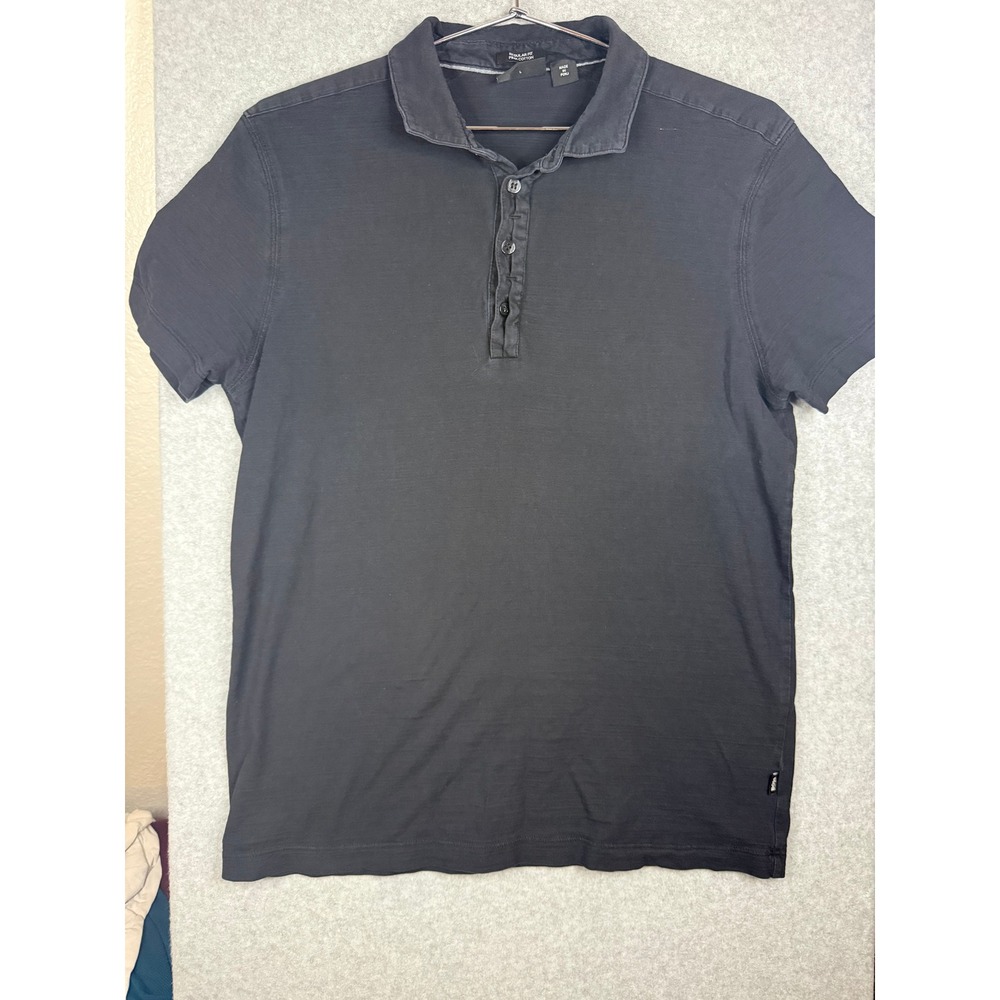 Hugo Boss Pima Cotton Polo Shirt Mens Large Black Regular Fit Short Sleeve